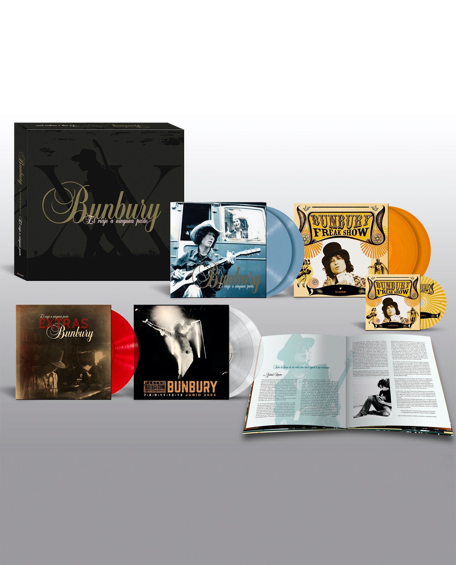 Bunbury - Box 7LP Vinilo Color "El viaje a ninguna parte XX Aniversario" + DVD "The Freak Show" - D2fy · Rocktud - Rocktud