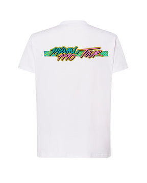 Café Quijano - Camiseta "Miami 1990 Tour" Unisex Blanca - D2fy · Rocktud - Café Quijano