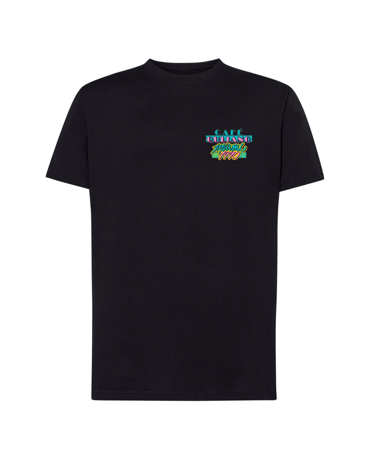 Café Quijano - Camiseta "Miami 1990" Unisex Negra - D2fy · Rocktud - Café Quijano