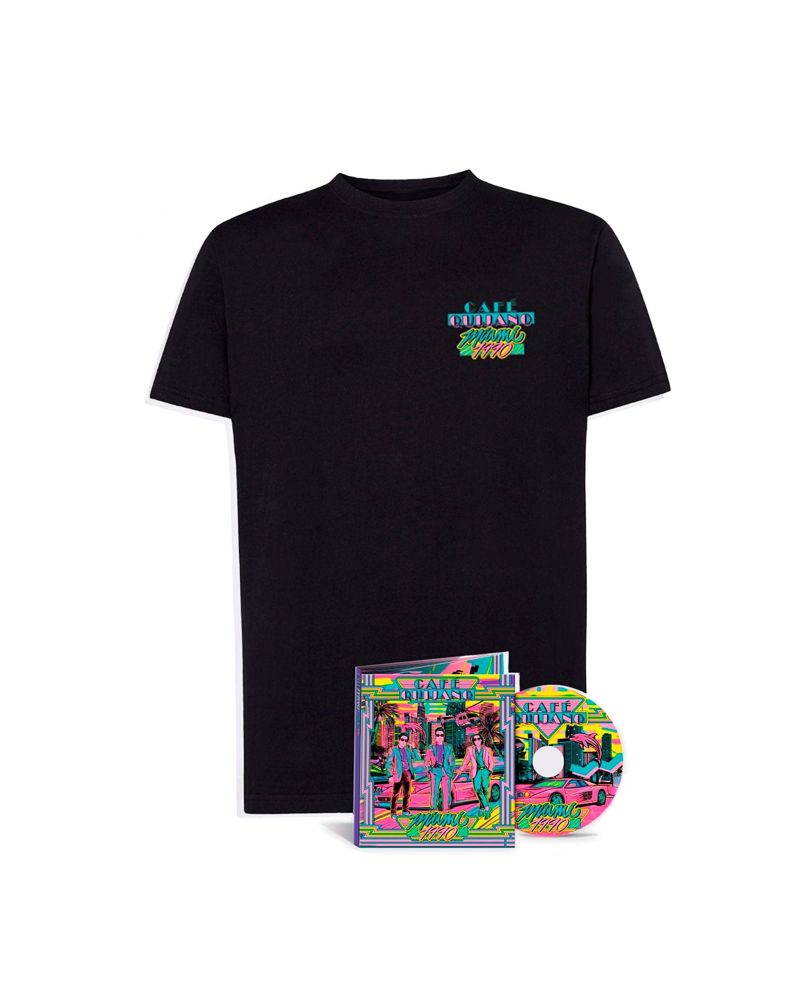 Café Quijano - Pack CD "Miami 1990" + Camiseta Unisex - D2fy · Rocktud - Café Quijano