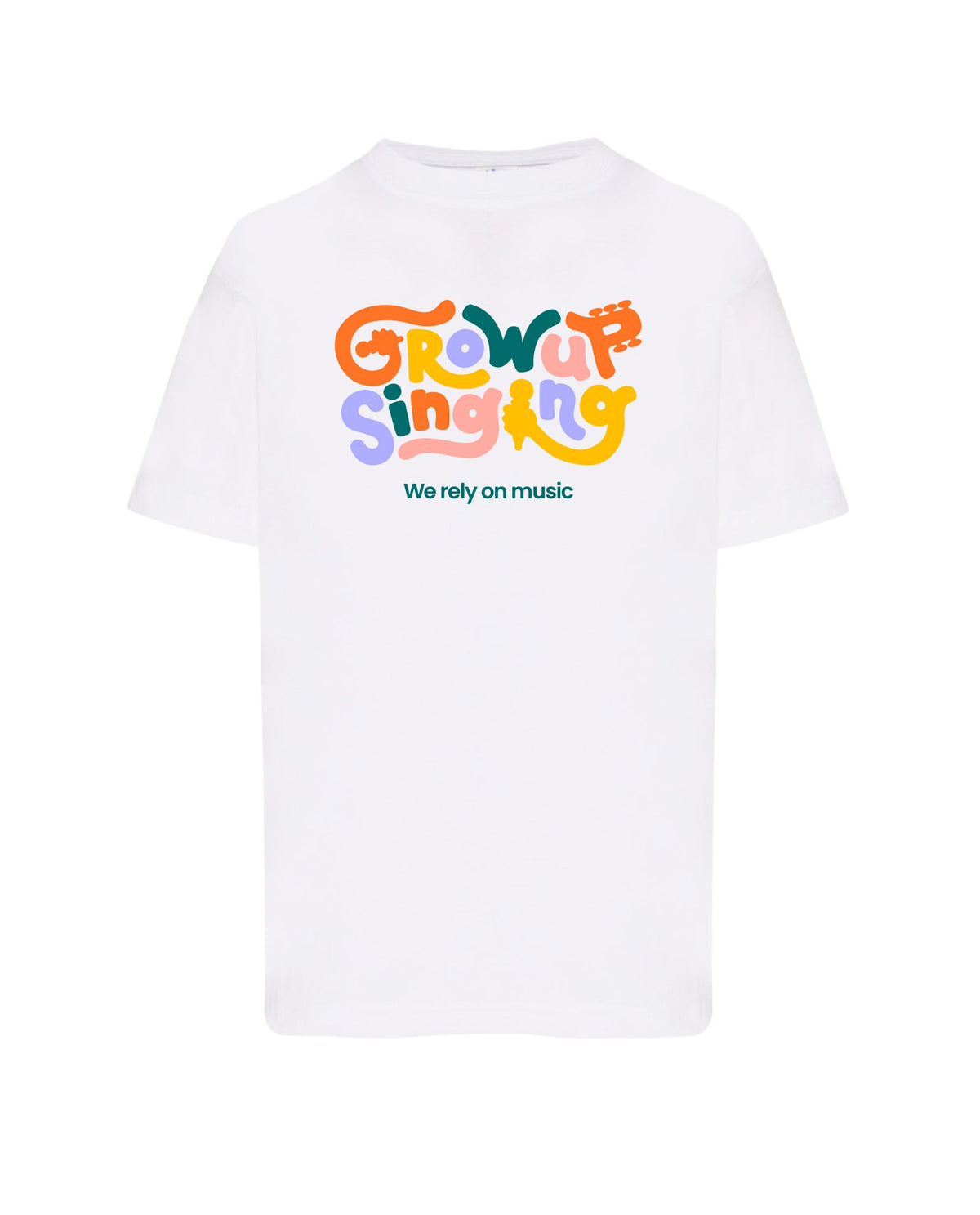 Grow Up Singing - Camiseta "Logo" Blanca Unisex - D2fy · Rocktud - Grow Up Singing