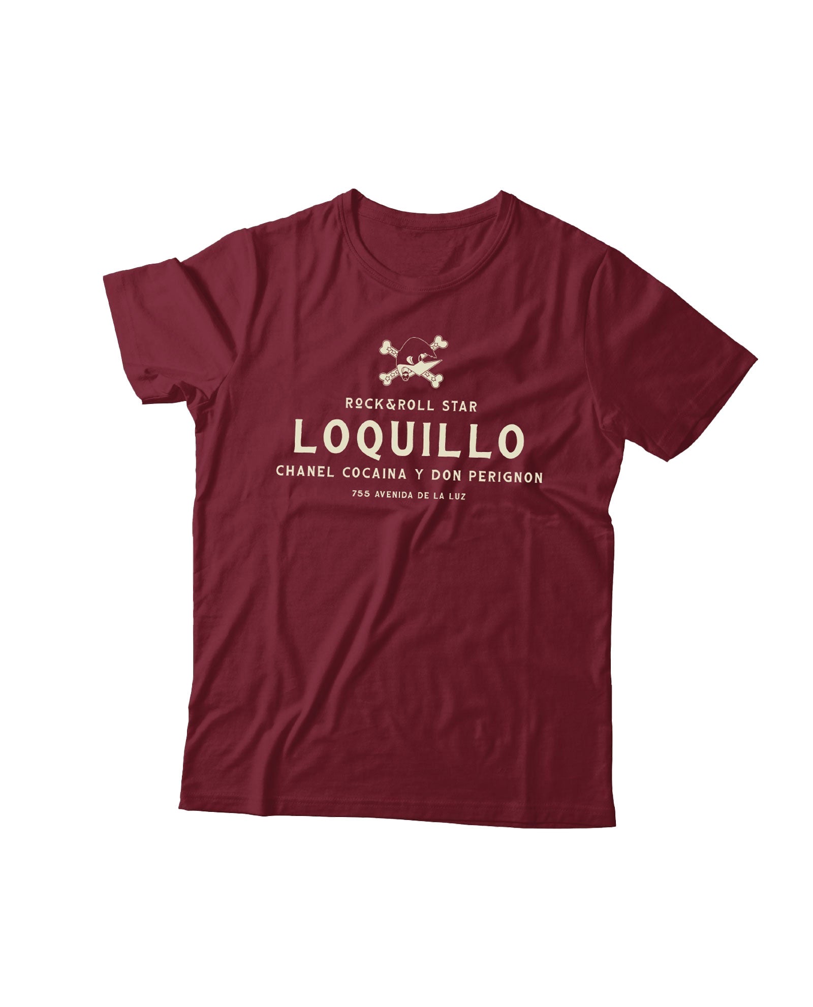 Loquillo - Camiseta Rock&Roll Star El Rey Granate